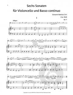 6 Sonaten op. 11 von Giovanni Battista Cirri 