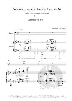 3 mélodies pour Basse et Piano von Florentine Mulsant 