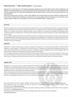 Sinfonietta No. 1 von Marc Jeanbourquin 