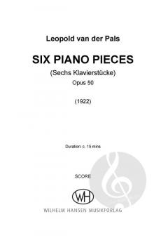 6 Piano Pieces op. 50 von Leopold van der Pals 