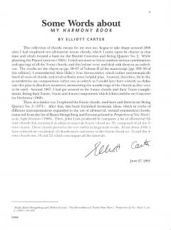 Harmony Book von Elliott Carter 