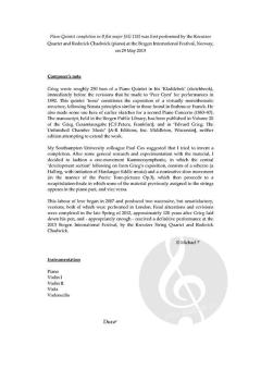 Piano Quintet in B flat major (EG 118) (Download) 