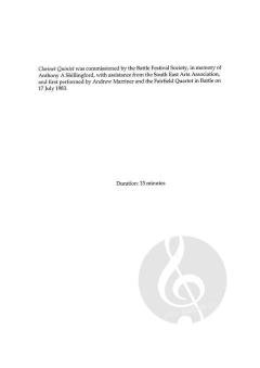 Clarinet Quintet von Michael Berkeley 