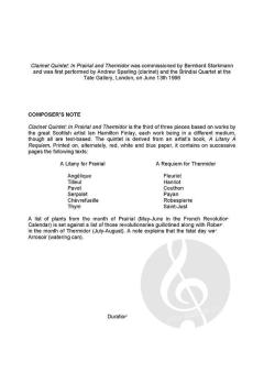 Clarinet Quintet: In Prairial and Thermidor (Download) 