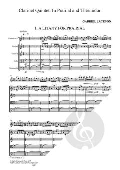 Clarinet Quintet: In Prairial and Thermidor (Download) 