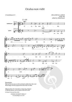 Oculus non vidit von Orlando di Lasso 