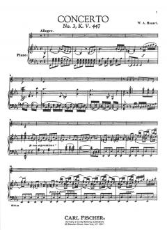 Hornkonzert Nr. 3 Es-Dur KV 447 von Wolfgang Amadeus Mozart für Horn und Klavier