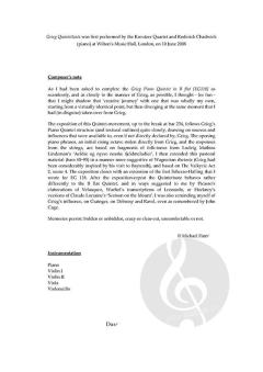Grieg Quintettsatz von Michael Finnissy 