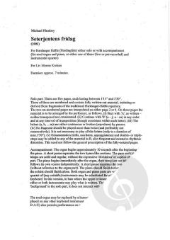 Seterjentes Fridag von Michael Finnissy 