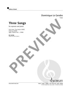 3 Lieder von Dominique Le Gendre 