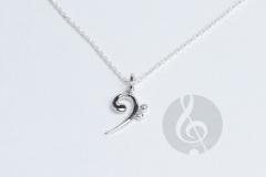 Pendentif Clé de Fa + Chaîne de cou 40 cm HazenArt 