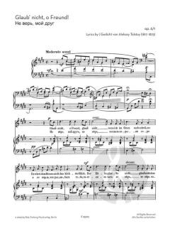 Ausgewählte Romanzen von Peter Iljitsch Tschaikowsky 