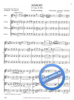 Adagio, K. 580a for Oboe & String Trio (W.A. Mozart) 