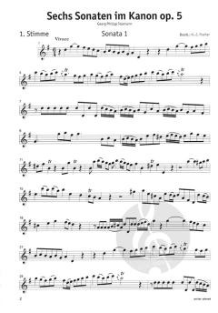 Sechs Sonaten im Kanon op. 5 von Georg Philipp Telemann 