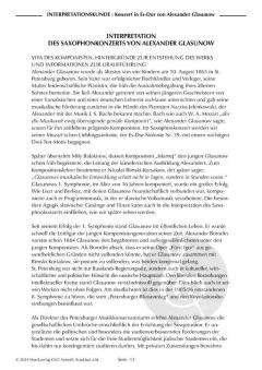 Interpretationskunde 1: Konzert in Eb-Dur von A. Glasunow 