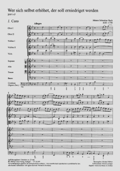 Wer sich selbst erhöhet, der soll erniedriget werden (J.S. Bach) 