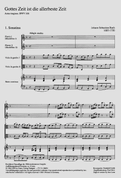 Gottes Zeit ist die allerbeste Zeit von Johann Sebastian Bach (Download) 
