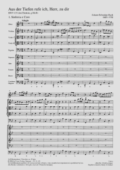 Aus der Tiefen rufe ich, Herr, zu dir von Johann Sebastian Bach (Download) 