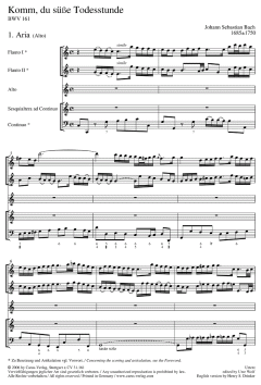 Komm, du süße Todesstunde von Johann Sebastian Bach (Download) 