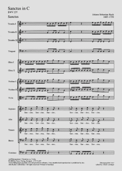 Sanctus in C-Dur BWV 237 von Johann Sebastian Bach (Download) 