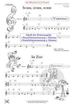6 sehr leichte Vortragsstücke für 1 - 2 Melodica 3 