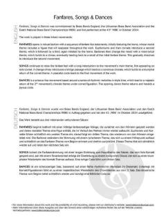 Fanfares, Songs & Dances 