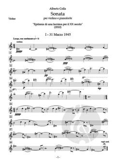 Sonata "Epifania di una lacrima per il XX secolo" 