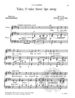 5 Shakespeare Songs op. 23 von Roger Quilter 