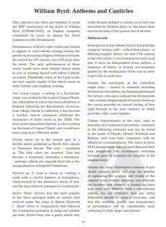 Anthems and Canticles von William Byrd 