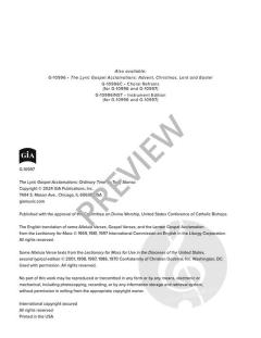 The Lyric Gospel Acclamations - Ordinary Time von Tony Alonso 