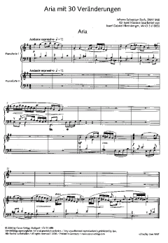 Aria mit 30 Veränderungen von Johann Sebastian Bach (Download) 