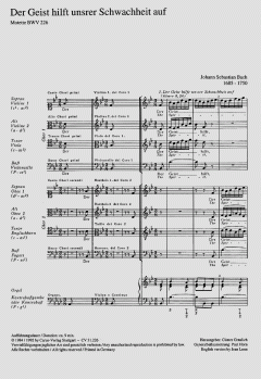 Der Geist hilft unser Schwachheit auf BWV 226 von Johann Sebastian Bach (Download) 