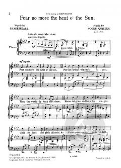 5 Shakespeare Songs op. 23 von Roger Quilter 