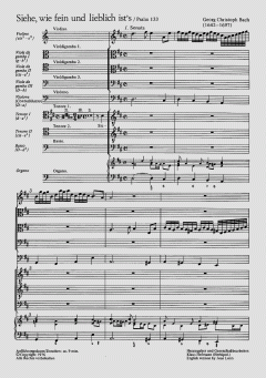 Siehe, wie fein und lieblich ist's von Georg Christoph Bach (Download) 