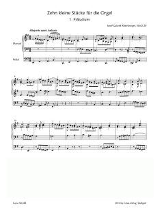 Kleinere Orgelwerke ohne Opuszahl in Auswahl von Joseph Gabriel Rheinberger (Download) 