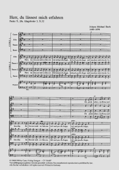Herr, du lässest mich erfahren von Johann Michael Bach (Download) 