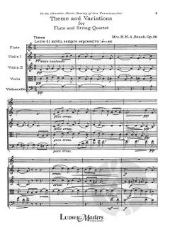 Theme and Variations, Op. 80 for Flute and String Quartet von Amy Beach 