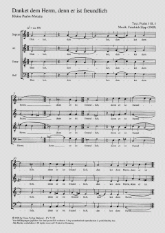 Danket dem Herrn, denn er ist freundlich von Friedrich Zipp (Download) 