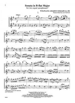 Sonata in B-Flat Major KV292 von Wolfgang Amadeus Mozart 