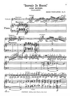 Souvenir de Moscou op. 6 von Henryk Wieniawski 