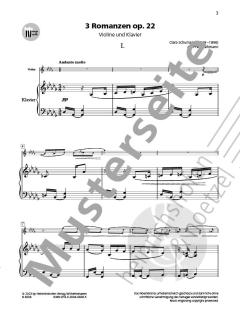 3 Romanzen op.22 von Clara Schumann 
