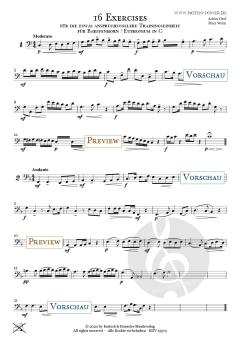16 Exercises für <br>Baritonhorn/Euphonium <br>in C (BC) von Achim Graf 