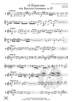 16 Exercises für <br>Baritonsaxophon in Eb von Achim Graf 