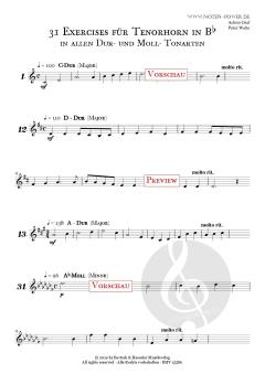 31 Exercises in allen Dur und Moll Tonarten für Tenorhorn in Bb von Achim Graf 