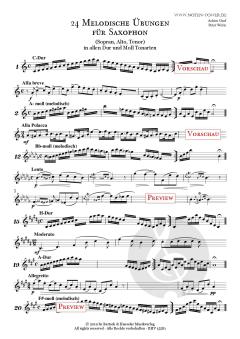 24 Melodische  Übungen<br>für Saxophon in allen Tonarten<br> von Achim Graf 