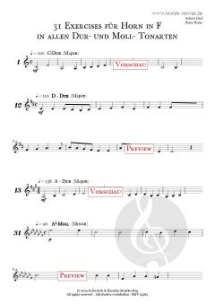 31 Exercises in allen Dur und Moll Tonarten für Horn in F von Achim Graf 