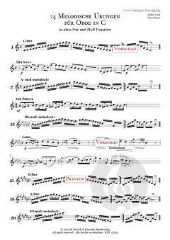24 Melodische  Übungen<br>für Oboe in allen Tonarten<br> von Achim Graf 