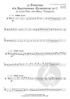 31 Exercises für Baritonhorn / Euph. in C in allen Dur und Moll Tonarten  von Achim Graf 
