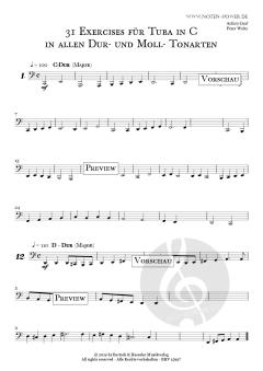 31 Exercises für Tuba in C in allen Dur <br>und Moll Tonarten  von Achim Graf 
