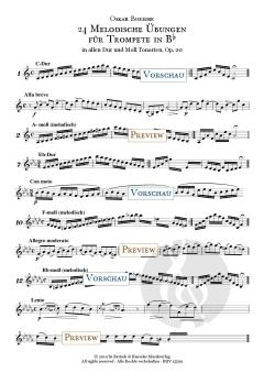 24 Melodische Übungen <br>für Trompete, Op. 20 von Oskar Boehme 